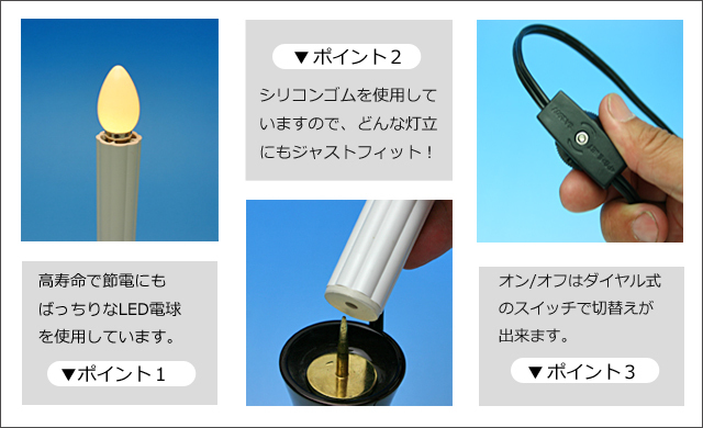 LED電気ローソクの機能