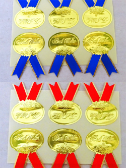 ギフト用リボンシール(赤・青)