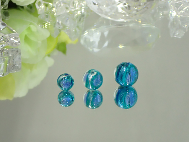 丸玉 アクアブルー【新色】 8mm玉 最安値 1個 170円～ 夜光ホタルガラス【ネコポス便可】