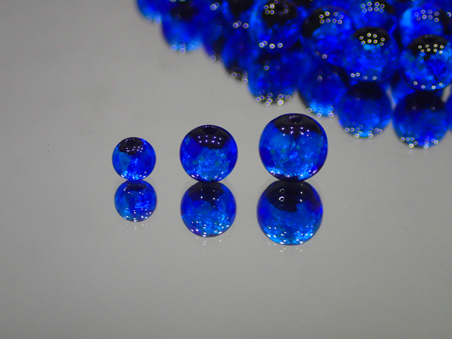 片穴丸玉 黒・スーパーブルー 6mm玉 最安値 1個 155円～ 夜光ホタルガラス【ネコポス便可】
