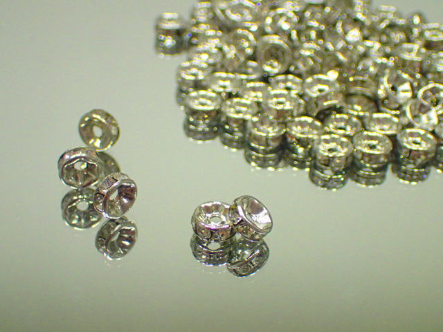 Ａ級 平ロンデル☆強化銀メッキ ◇◇6mm◇◇ カラー:クリスタル 最安値 1個 約5.5円～ 副資材【ネコポス便可】【ハンドメイド】【アクセサリー】【パーツ】【ビーズ】