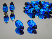 片穴しずく 黒・ブルー 12mm×23mm 最安値 1個 250円～ 夜光ホタルガラス【ネコポス便可】