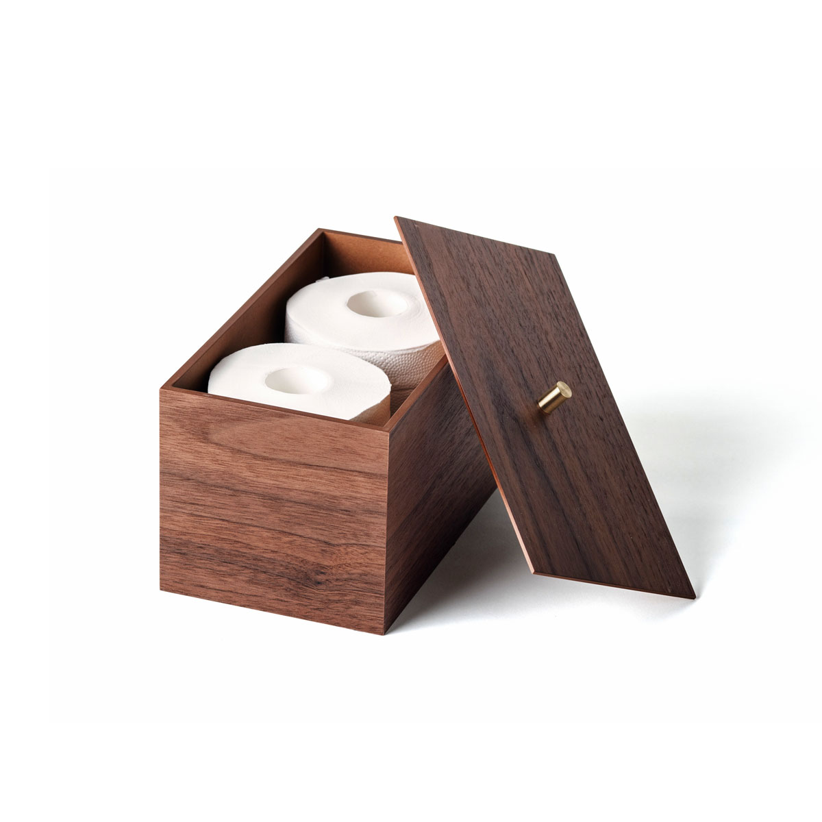 トイレットロール収納箱　２個用　ウォールナット