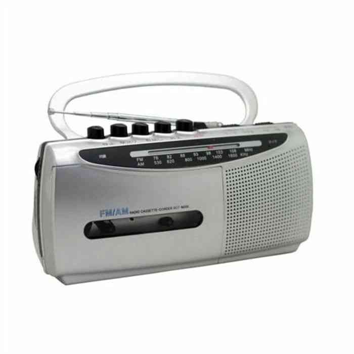 モノラルラジカセ ラジオカセット AM/FM FMワイドバンド対応 2WAY電源 シルバー WINTECH SCT-M200S