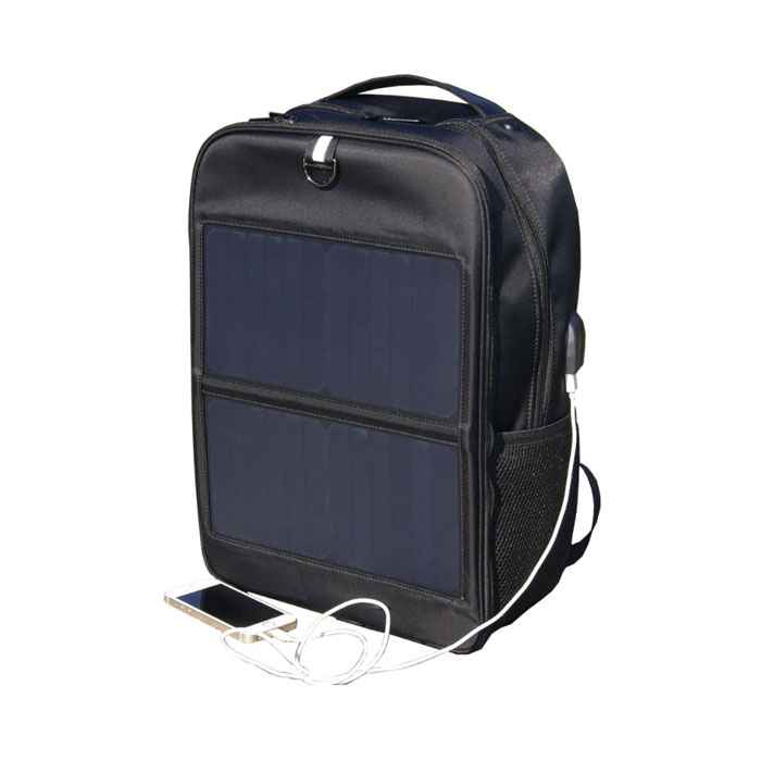 ソーラーパネル付きリュック バックパック バッグ USB ヘッドホンプラグ 固定式ソーラータイプ 富士倉 BA-BF12W ソーラーパネル付きリュック バックパック バッグ USB ヘッドホン