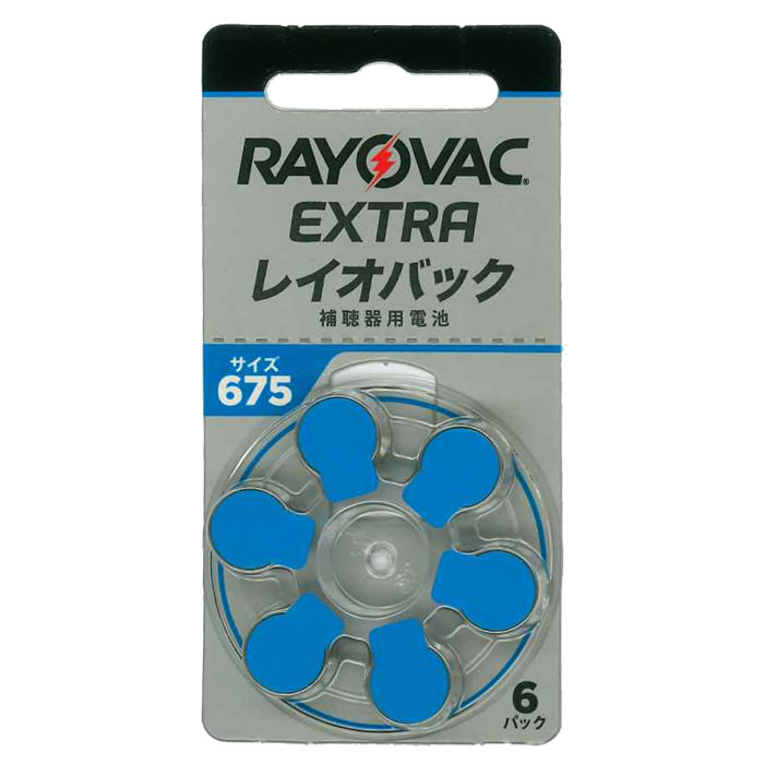 【即日出荷】レイオバック RAYOVAC 補聴器用電池 PR44(675) 6粒入り無水銀 補聴器空気電池/空気亜鉛電池/ボタン電池