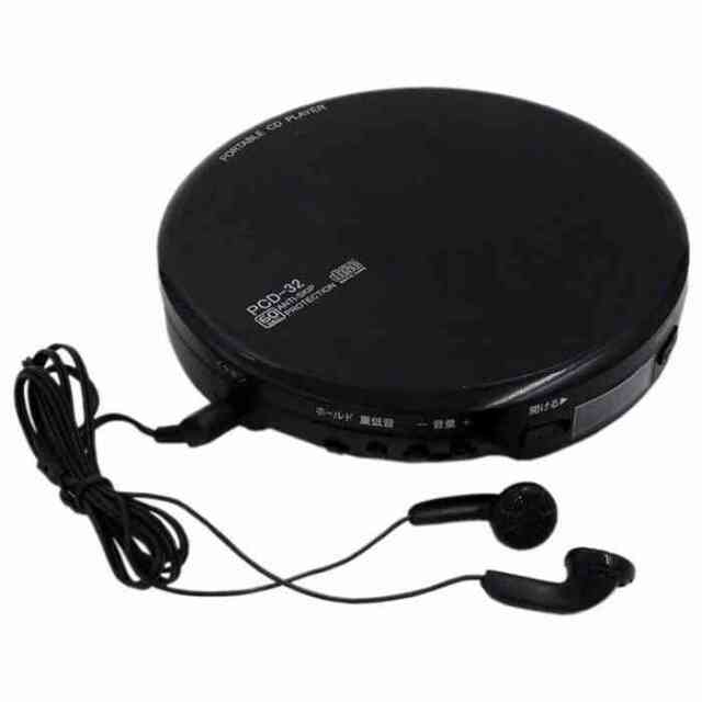 ポータブルCDプレーヤー 音飛び防止 重低音 コンパクト 通勤 通学 旅行 ブラック WINTECH PCD-32
