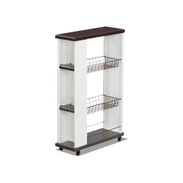 【沖縄・離島配送不可】【代引不可】スリムワゴン わずかな隙間にタップリたっぷり収納 丈夫なスチール製 全面収納 粉体塗装 幅20cm ロータイプ エムケー精工 SWL-120T