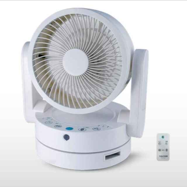 サーキュレーター 扇風機 フルリモコン 18cm3枚羽根 ソフトタッチ風量3段階切替 上下左右首振り式 ホワイト テクノス SAK-260W