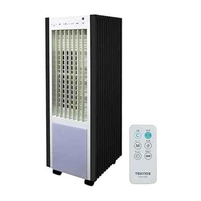 扇風機 冷風扇 リモコン冷風扇風機 抗菌加工 タンク取外し可 汲み上げ散布方式 ホワイト×ブラック テクノス TCW-030