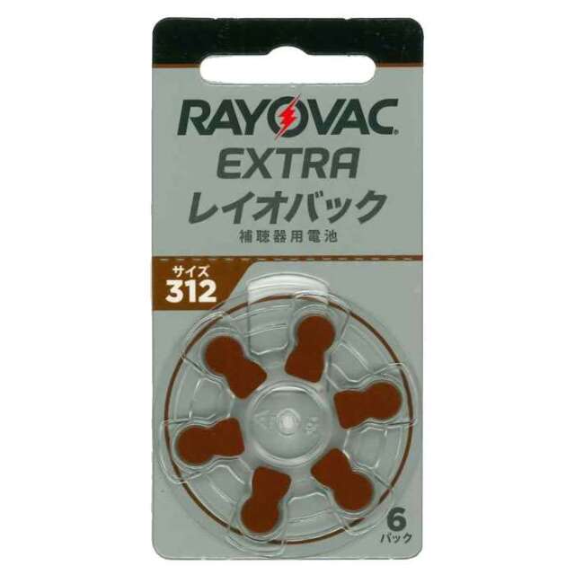 【即日出荷】レイオバック RAYOVAC 補聴器用電池 PR41(312) 6粒入り無水銀 補聴器空気電池/空気亜鉛電池/ボタン電池