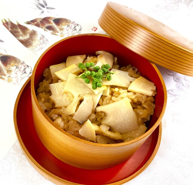 筍おこわ　料理