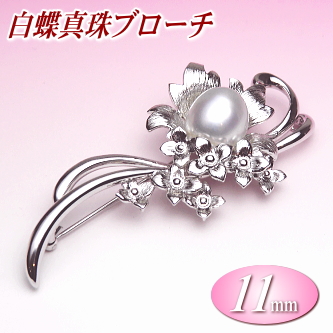 白蝶真珠ブローチ（11mm）