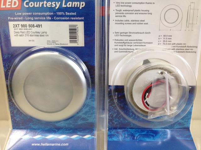 【個数限定大特価】HELLA　DEEPレッドLED　24v　サテンSUS　4個Set