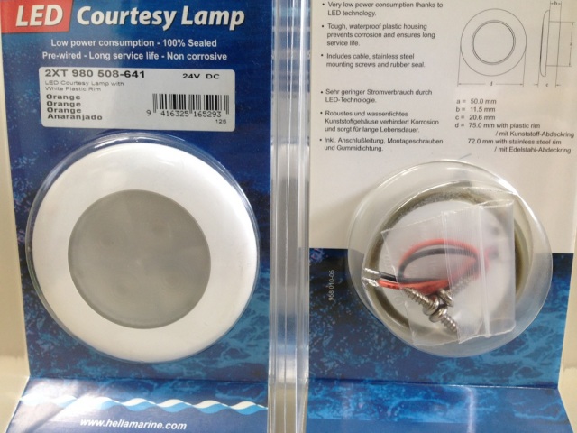 【個数限定大特価】HELLA　オレンジLED　24v　ホワイトプラスチックリム　3個Set