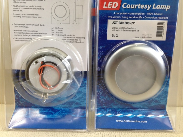 【個数限定大特価】HELLA　オレンジLED　24v　サテンSUS　3個Set