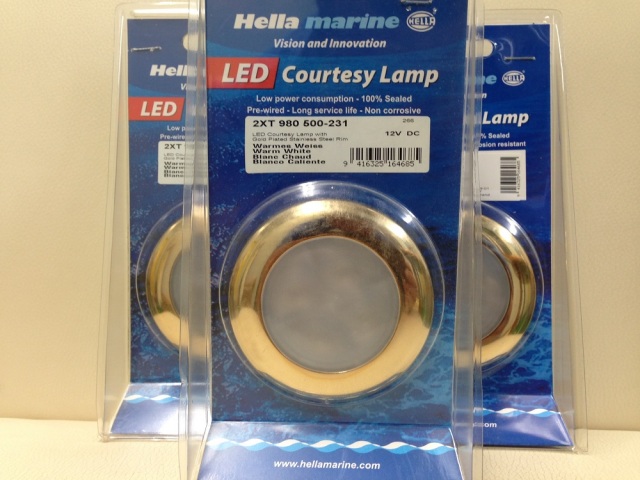 【個数限定大特価】HELLA　WarmホワイトLED　24v　Gold(sus)　3個Set