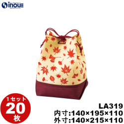 不織布 ラッピング袋 信玄袋 大 秋 LA319 20枚 内寸:140W×110D×195H 外寸:140W×110D×215H