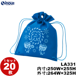 不織布 ラッピング袋 ナップサック 盆踊り柄 LA331 20枚 内寸:250W×255H 外寸:264W×325H