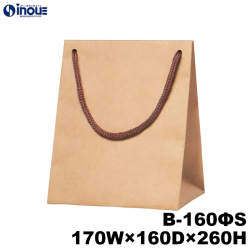 ワインバッグ 紙袋 ボトル 手提げ 茶 クラフトS 未晒 無地 B-160ΦS 170W×160D×260H 25枚 100枚 600枚