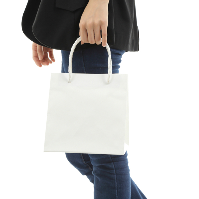 紙袋 高級 マチ広 正方形 手提げ Q-180 200W×180D×210H｜紙袋の専門店