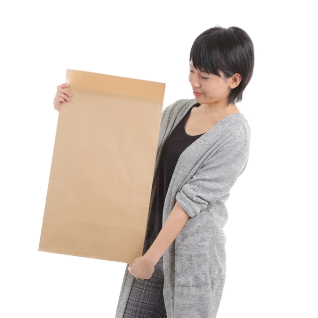 WP未晒宅配袋 茶 ラミネート 防水 特大 350W×115D×570H+60ベロ｜紙袋の