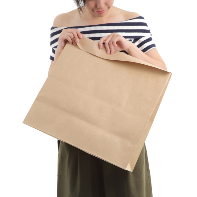 未晒宅配袋 茶 ビッグ-45 450W×220D×440H+60ベロ｜紙袋の専門店