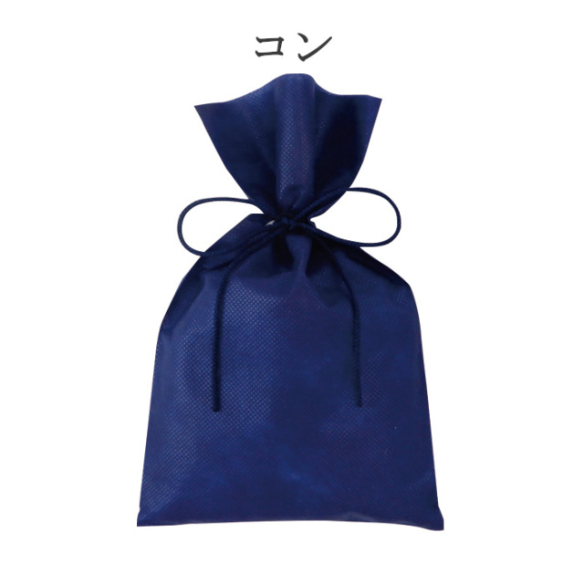 不織布 ラッピング袋 リボン 巾着 LS173 江戸打紐 内寸:150W×170H