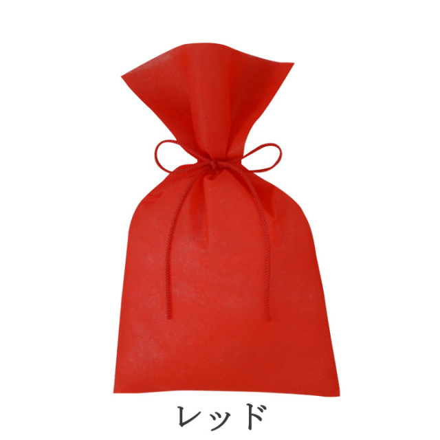 不織布 ラッピング袋 リボン 巾着 LS174 江戸打紐 内寸:170W×195H