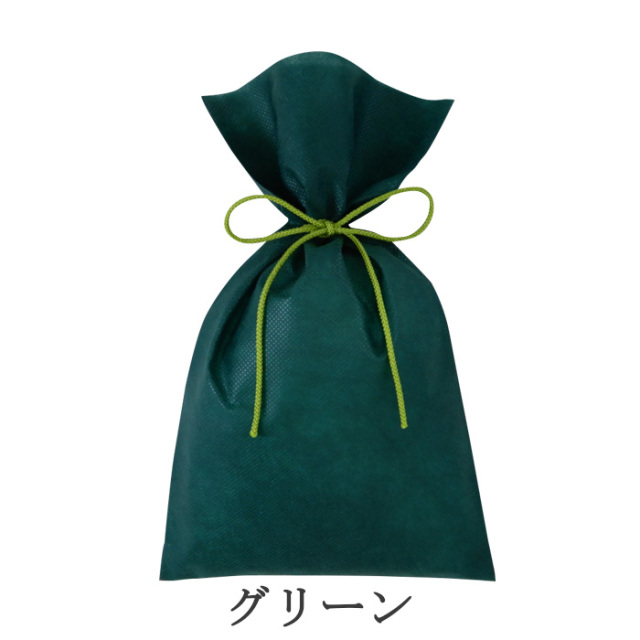 不織布 ラッピング袋 リボン 巾着 LS174 江戸打紐 内寸:170W×195H