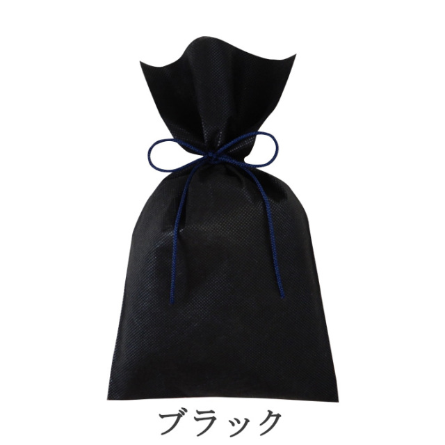 不織布 ラッピング袋 リボン 巾着 LS174 江戸打紐 内寸:170W×195H