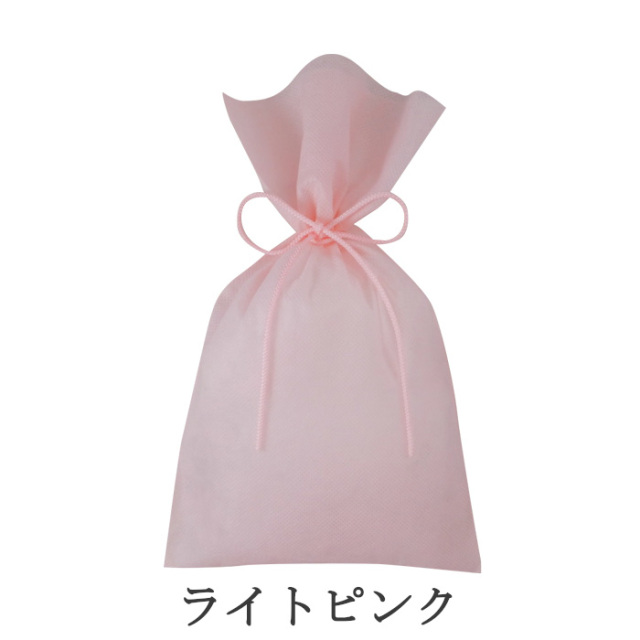 不織布 ラッピング袋 リボン 巾着 LS174 江戸打紐 内寸:170W×195H