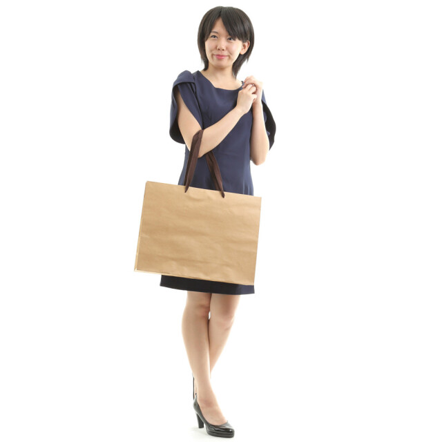 紙袋 高級 手提げ 茶 A3 K-450 450W×130D×350H 10枚｜紙袋の専門店