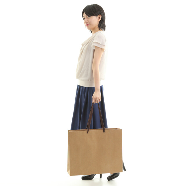 紙袋 高級 手提げ 茶 K-500 500W×130D×400H 10枚｜紙袋の専門店