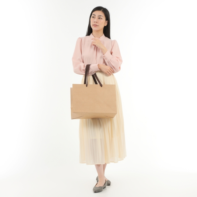 紙袋 高級 マチ広 茶 KW-400 400W×220D×300H｜紙袋の専門店