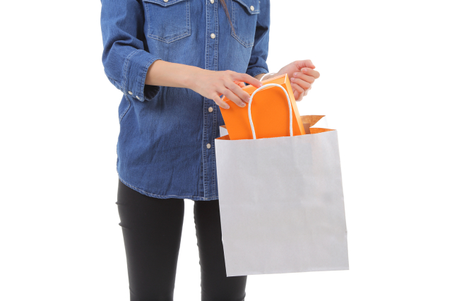 紙袋 手提げ 日本製 リバーシブル・ストライプ マチ広 HW-4 260W×160D