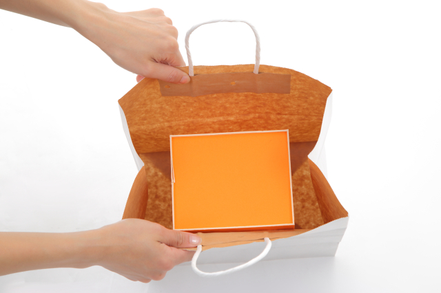 紙袋 手提げ 日本製 リバーシブル・ストライプ マチ広 HW-4 260W×160D