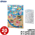 不織布 ラッピング袋 小判抜きバッグ A4 ぬりえ運動会柄 LB070 20枚 内寸:270W×340H 外寸:270W×400H