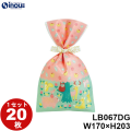 不織布 ラッピング袋 タイリボン S4 森のどうぶつ春柄 LB067DG 20枚 内寸:170W×203H 外寸:170W×300H
