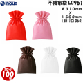 不織布 ラッピング袋 リボン 巾着 LC961 M ギフトバッグ 内寸:310W×360H 外寸:324W×500H 1セット100枚