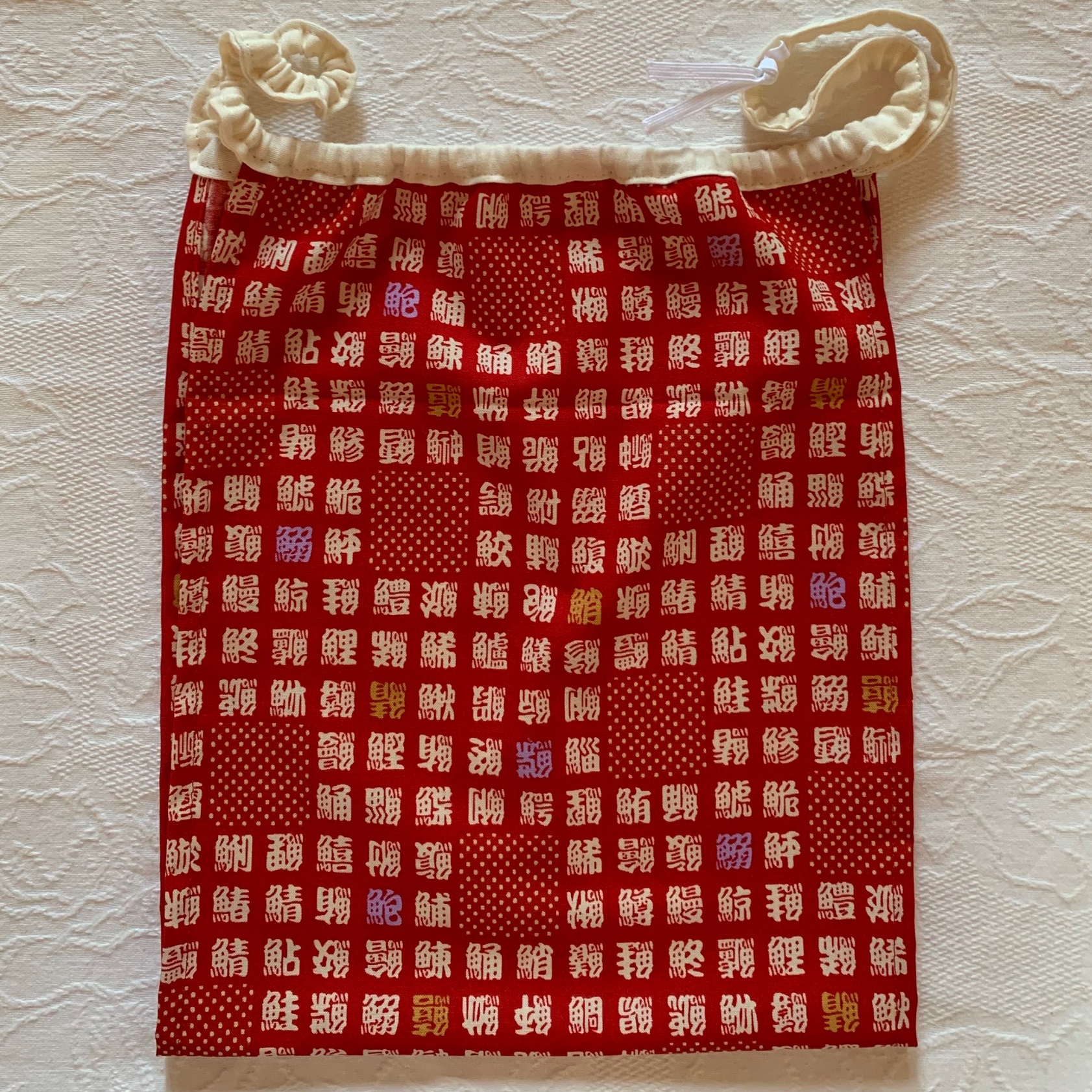 【和癒ぱんつ（ふんどしパンツ）】おさかな三昧(赤）×ダブルガーゼ（生成）『メール便可』