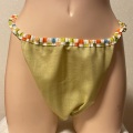 【和癒ぱんつ（ふんどしパンツ）】肌癒ダブルガーゼ（スモーキーイエロー）×市松（カラフル）『メール便可』