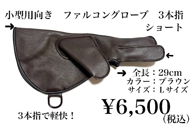 ファルコングローブ ショート 3本指 小型猛禽用
