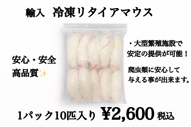 冷凍　個別袋　リタイアマウス　10匹入り　