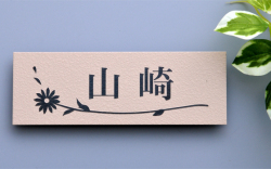 梨地ステンレス表札「ペールオレンジ」HCS-09 ご希望サイズ変更可 マンションユニットにジャストフィット 二世帯 戸建 ポスト 機能門柱にも対応可 書体・レイアウト変更可