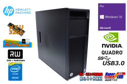 メモリ32GB Quadro K4200 HP Z440 WorkStation Xeon E5-1650 v3 新品SSD256G HDD2000G マルチ Windows10 中古ワークステーション