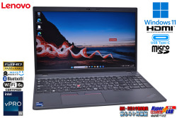 訳あり Lenovo ThinkPad L15 Gen3 第12世代 Core i5 1245U フルHD 顔認証 m.2SSD256G メモリ8G USB4 Wi-Fi6E Webカメラ Windows11