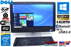液晶新品 フルHD 23型液晶一体型パソコン DELL Optiplex 9020 AIO Core i3 4130 (3.4GHz) Windows10 64bit メモリ4GB マルチ WiFi カメラ BT USB3.0