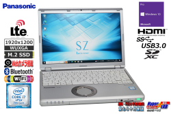メモリ16G SIMフリー 12.1型 WUXGA Panasonic Let's note SZ6 Core i7 7600U M.2SSD256G Wi-Fi Webカメラ Windows10
