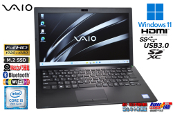 Windows11 13.3型 フルHD VAIO Pro PG VJPG11C11N Core i5 8250U メモリ8G M.2SSD256G Wi-Fi Webカメラ